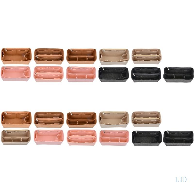 LIDU1 Organizadores Bolsa Inserir Organizador Feltro Zíper Metal Vários Bolsos Para Compras Pock Interno