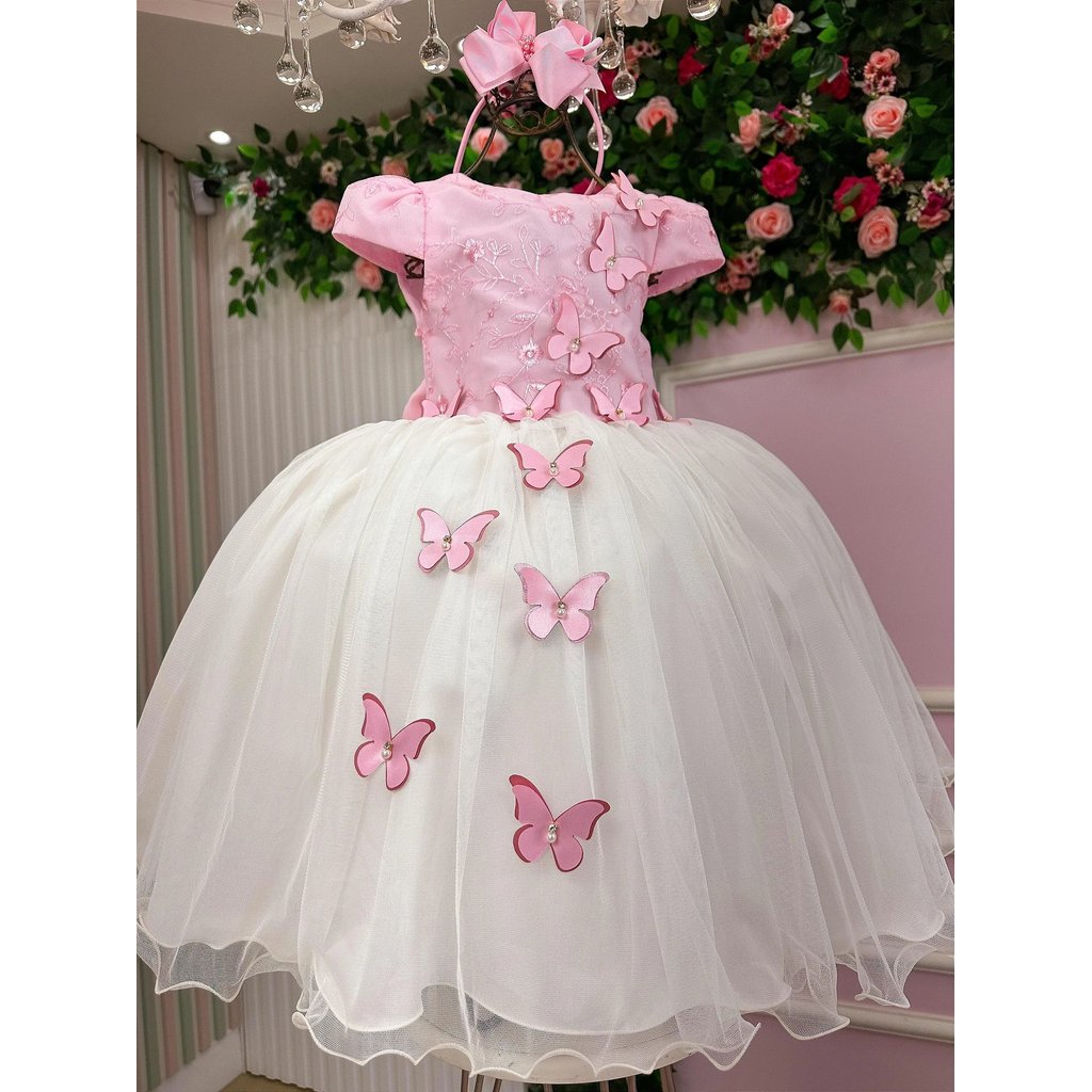 Vestido Juvenil – Midi Vila Lele Sabrina Rosa Bebe e O