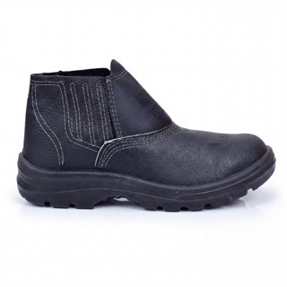 Bota Botina Couro Elástico Biqueira PVC CA 17137 PU Monodensidade Preta em Oferta na Shopee