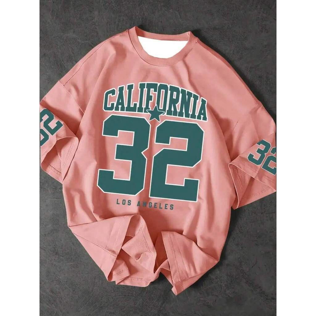 Camiseta Camisa  Estilosa Estampada California 32 Lançamento Estilo Casual 100%Algodão Unissex