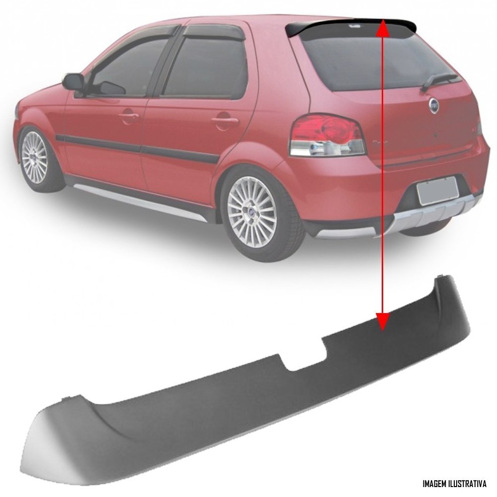 Aerofólio TG Poli Fiat Palio 4ª Geração 2007 à 2011 Sem LED 2 e 4 Portas Preto