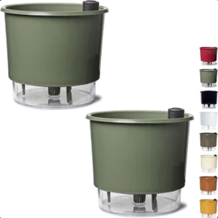 Kit 2 Vaso Raiz Auto Irrigável 12x11cm N2 Autoirrigável Pequeno Plantas Flores Antidengue