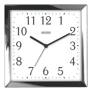 Relógio De Parede Quadrado Ambiente 25cm 119072-028 Cromado em Oferta na Shopee