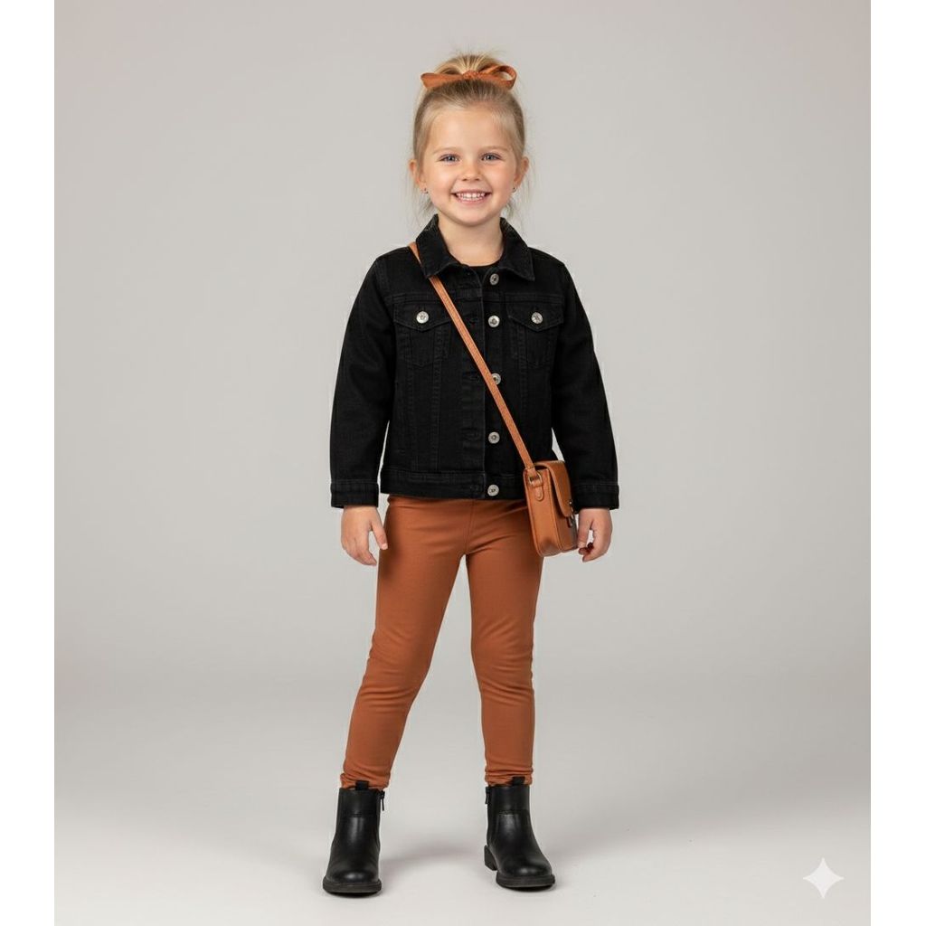 Calça legging CARAMELO infantil feminina estilo montaria menina tamanhos 4 ao 10 com bolsos marrom