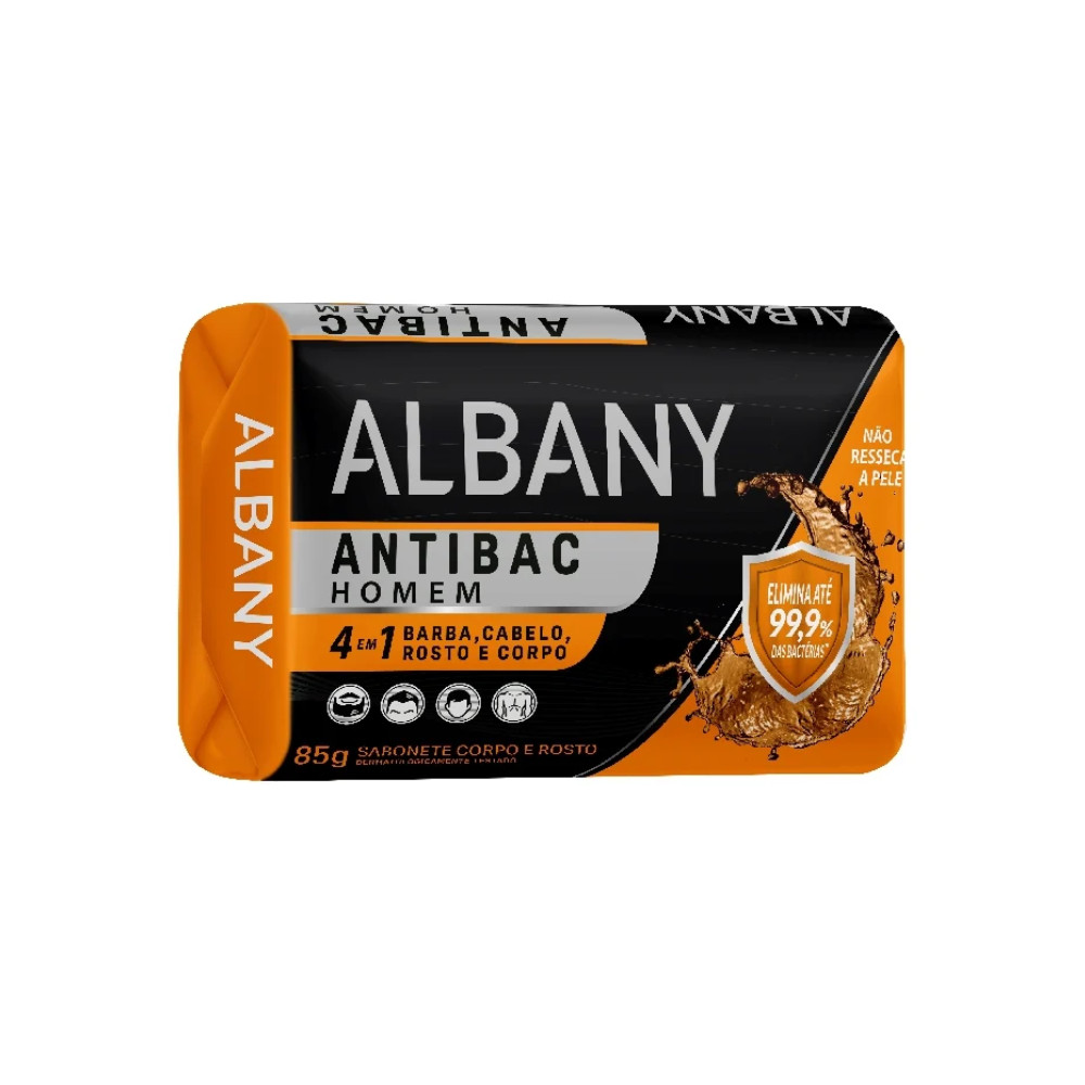 Sabonete Albany Homem Barba, Cabelo e Corpo 85g em Oferta na Shopee
