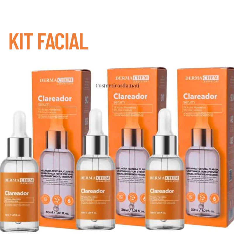 Conjunto 4 Sérum Facial Clear Clareador 30ml Dermachem
