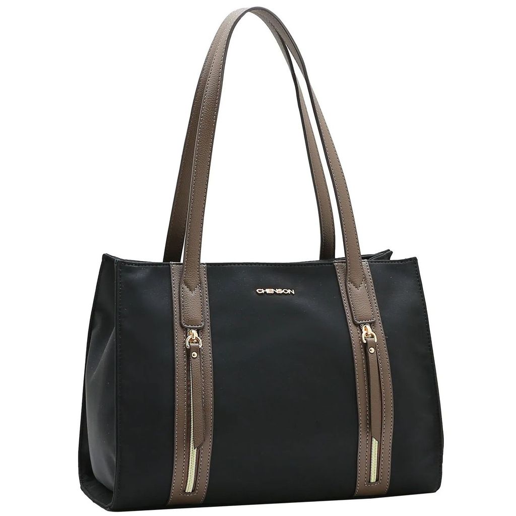 Bolsa Tote Microfiber Preta Ombro
