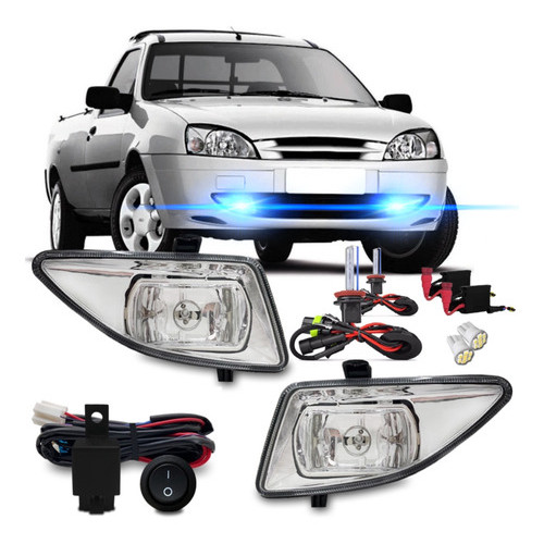 Kit Farol Milha Fiesta 2000-2002 Courier 00 Á 10 + Xênon 8k