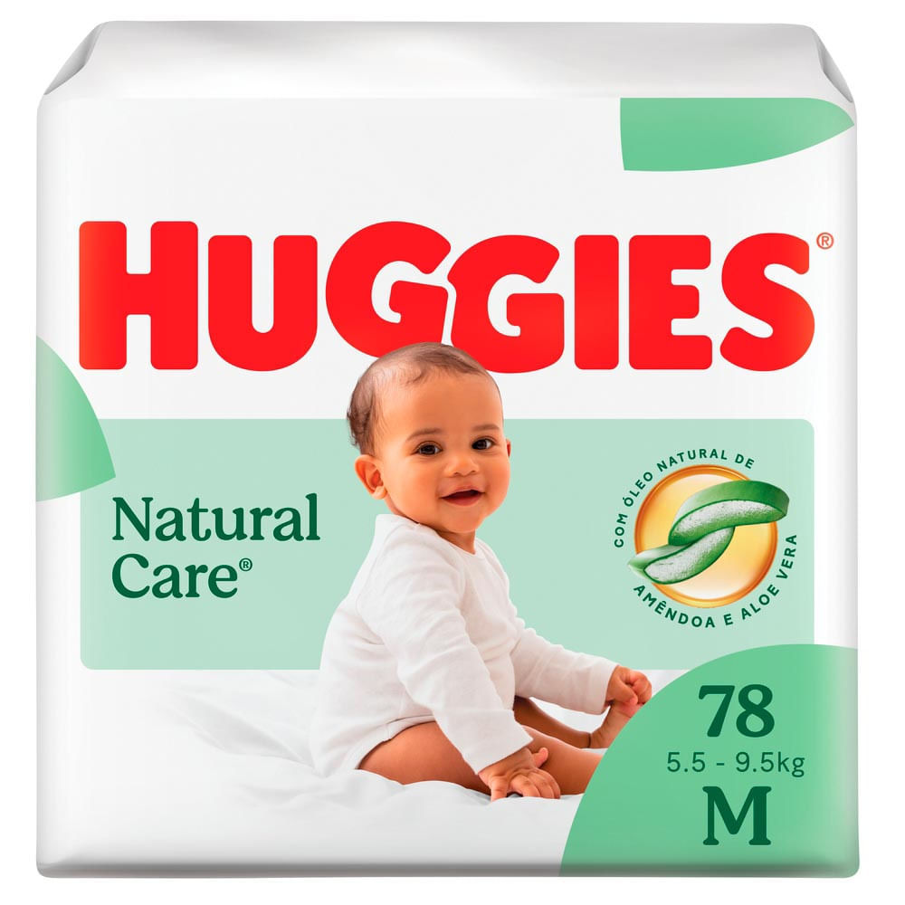 Fralda Huggies Natural Care Tamanho M 78  Unidades Descartáveis em Oferta na Shopee