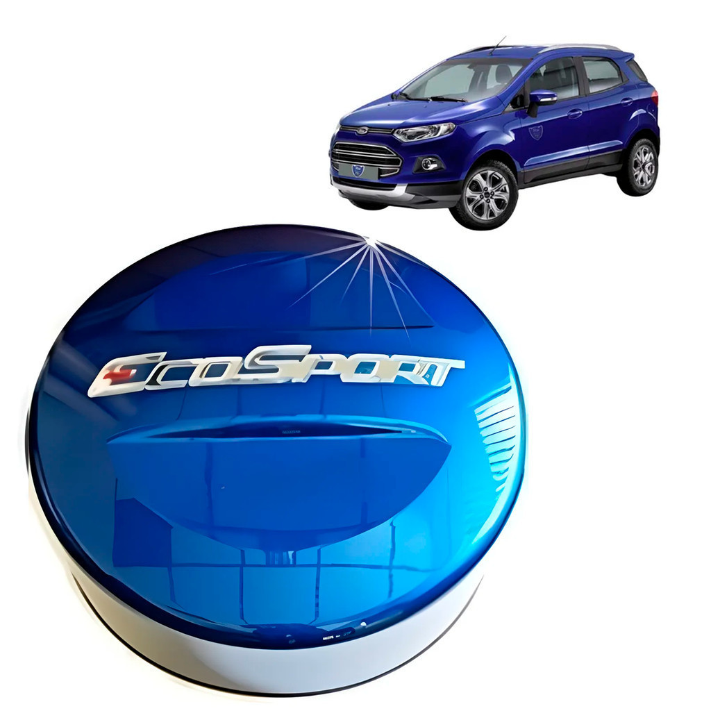 CAPA DE ESTEPE RIGIDA COM CADEADO PARA FORD NEW ECOSPORT 2021/2023 ARO 15/16/17 COR AZUL BELIZE
