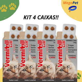 Vermitril Gatos Anti Pulgas e Carrapatos 16 Comprimidos Mastigaveis em Oferta na Shopee