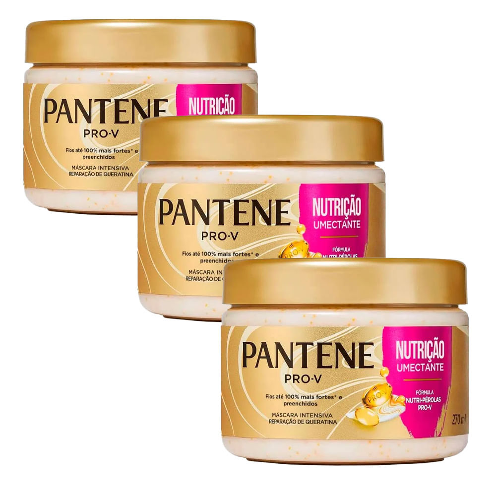 Kit Máscara Capilar Pantene Nutrição Umectante 270ml - 3 Unidades em Oferta na Shopee