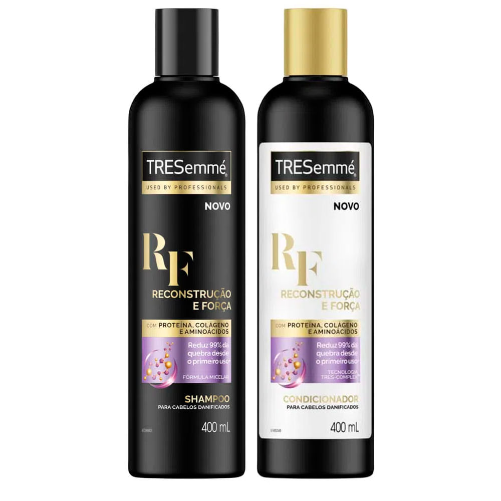 Kit Shampoo + Condicionador TRESemmé Reconstrução E Força Cabelos Mais Fortes e Resistentes 400ml em Oferta na Shopee
