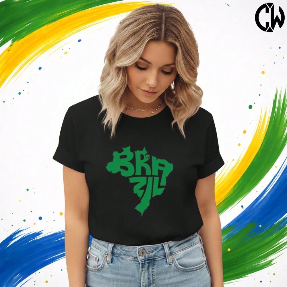 Camiseta T-Shirt Brasil Copa do Mundo Futebol 100% algodão Lançamento Brazil