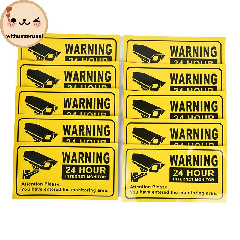 Melhor 10 Unidades De Segurança CCTV 24 Horas Sinal De Vigilância Por Vídeo Câmera Aviso Carro Stiers Deal