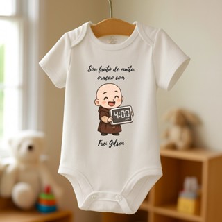 Body Bebê Santinhos Manga Curta Criança Infantil Religioso Macacão Frei Gilson Nossa Senhora de Guadalupe São Miguel em Oferta na Shopee