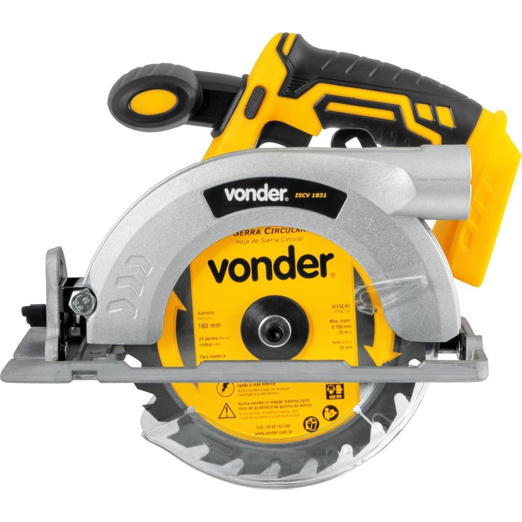 Serra Circular Intercambiáv 18V 165mm s/ Bat s/ Carr Vonder em Oferta na Shopee