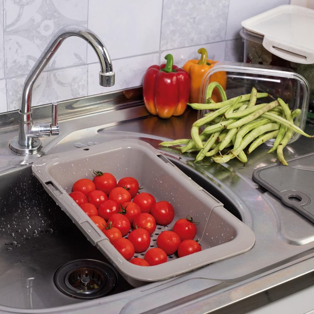 Escorredor de Pia Ajustável Retrátil Multiuso Cinza Plasútil em Oferta na Shopee