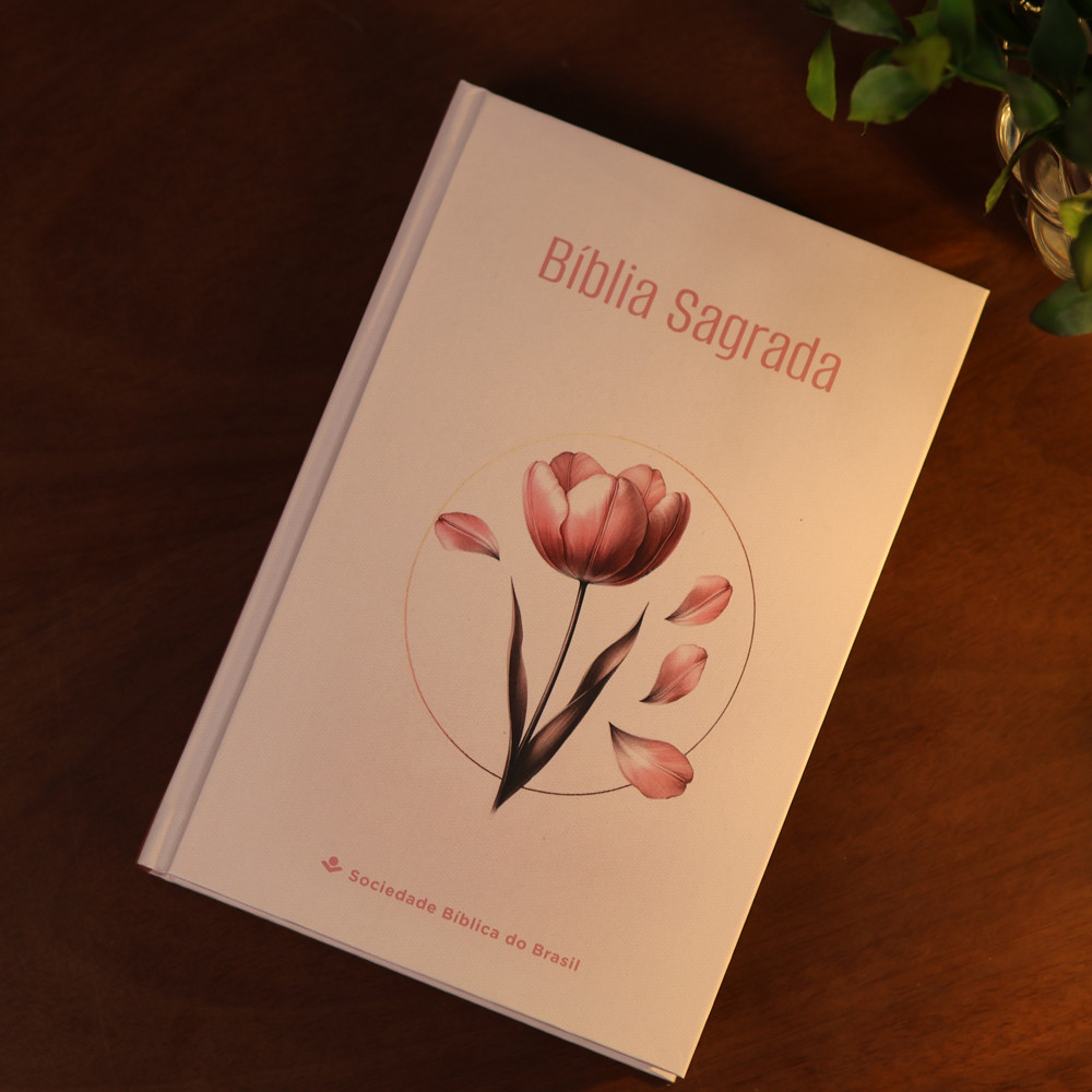 Bíblia Sagrada Tulipa | NAA | Capa Dura Rosa · foto 2
