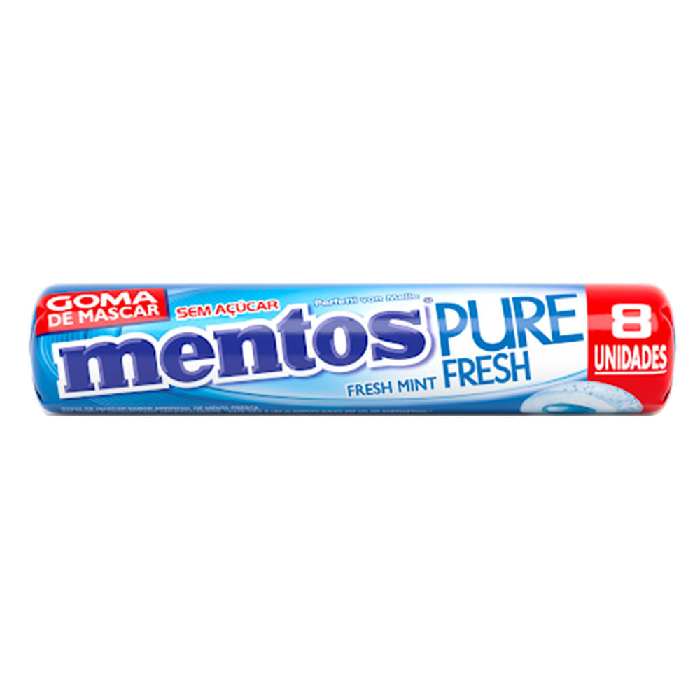 Chiclete Mentos Pure Fresh Sabor Fresh Mint Sem Açúcar 8 Unidades