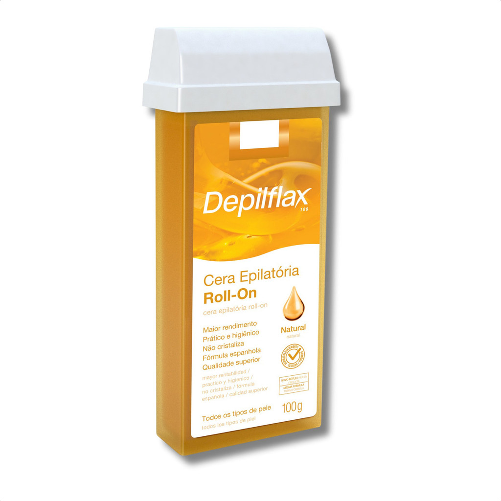Depilflax Cera Depilatória Roll On Refil 100g - Natural