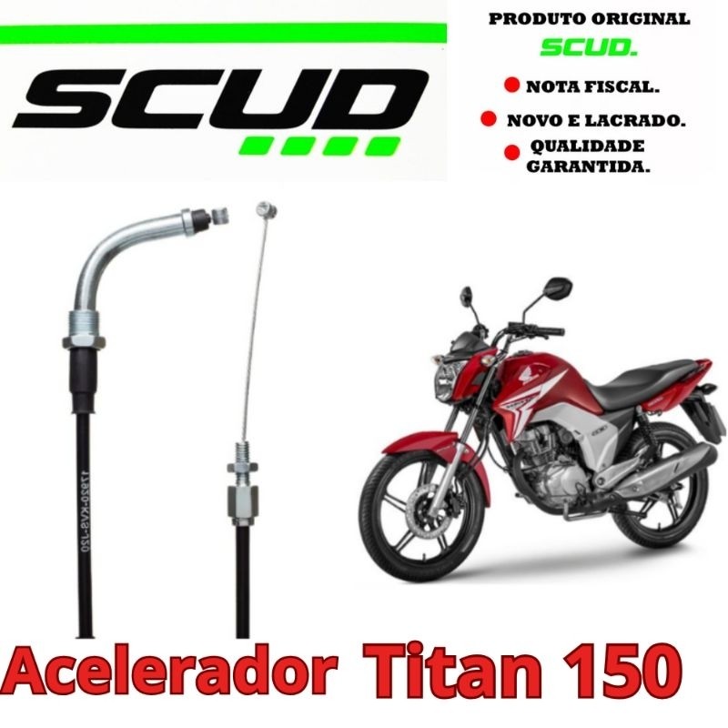 Cabo De Embreagem + Cabo De Acelerador Titan 150 Mix - 2009 a 2013 Original Scud