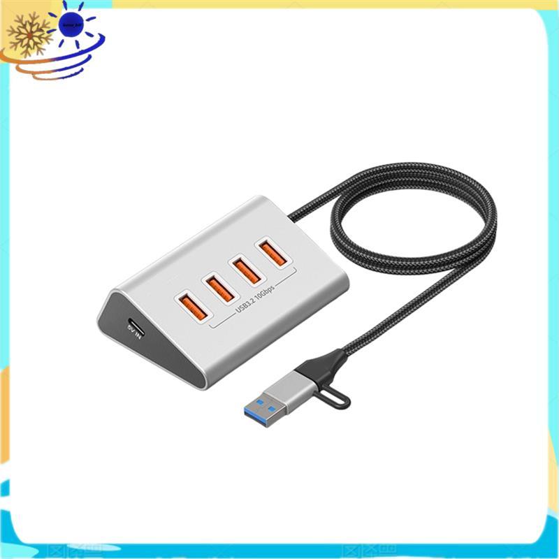 USB3.2 10 Gbps 4 Portas USB Hub Type-C Splitter Com Fonte De Alimentação De 15 W Para PC Notebook Expansion Dock Laptop