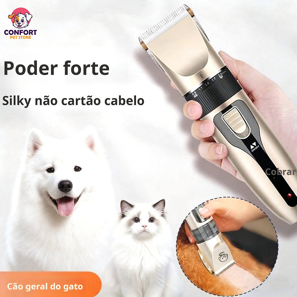Máquina de Tosa Recarregável para Pets - Silenciosa,Máquina de tosar pelos de animais de estimação em Oferta na Shopee