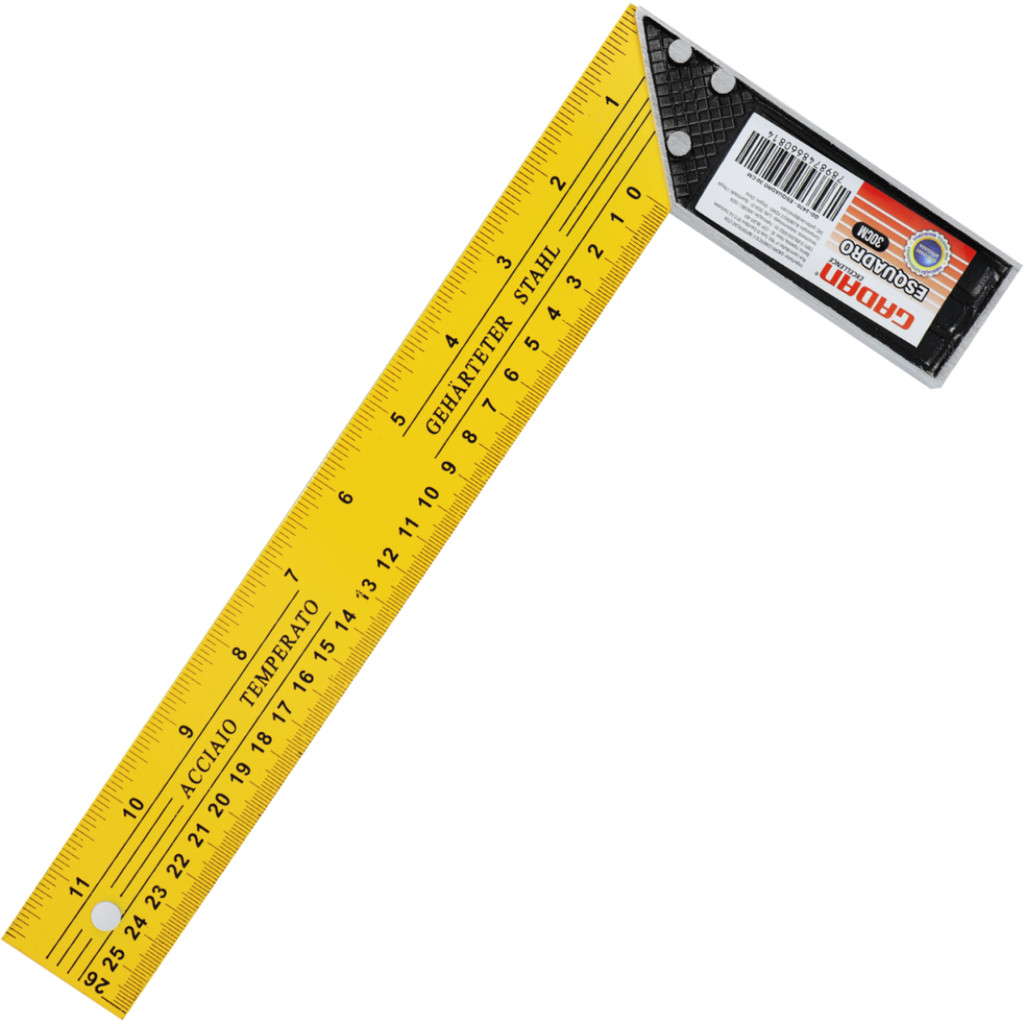 Esquadro 30cm Alumínio Aço Ferramenta Marceneiro Pedreiro