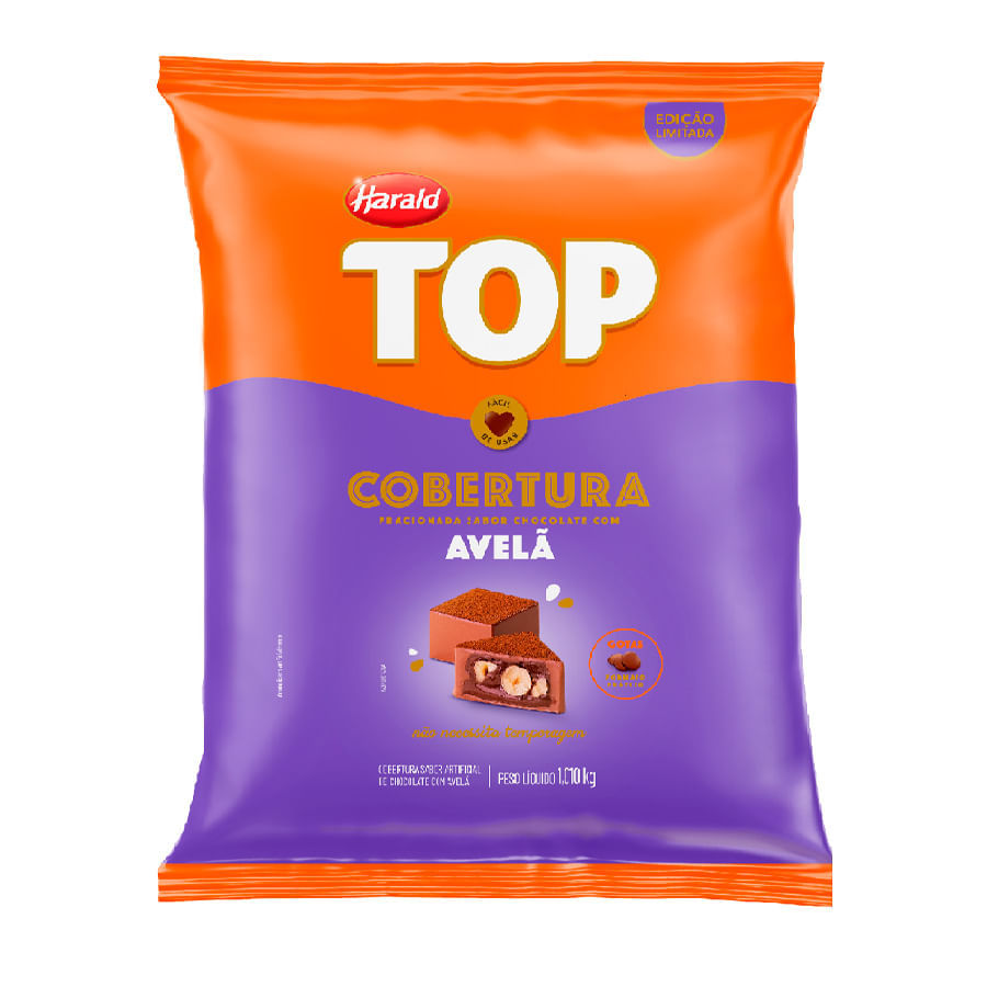 Cobertura Fracionada Avelã Top Gotas 1,01kg Harald