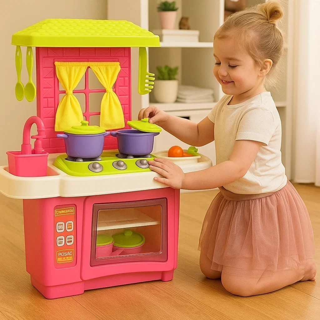Cozinha Infantil Brinquedo Forno Fogão Acessórios Panelinhas Talherzinho Faz Conta Boneca Presente