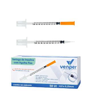 Seringa Insulina 0,5ml U.l C/ag 0,6 X 0,25 Mm - Venper 0,5 Ml em Oferta na Shopee