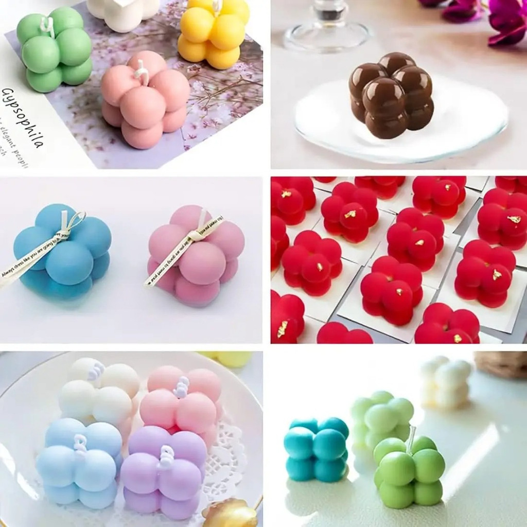 Diy Cubo Bola Forma Silicone Bolo Molde Pastelaria De Chocolate 3D Bolha Mágica Para Fazer Velas
