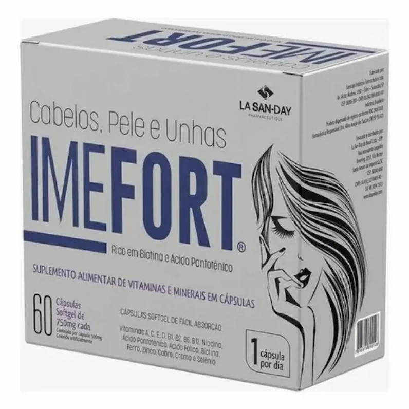 Imefort Cabelos Pele E Unhas 60 Capsulas - Validade 11/2026