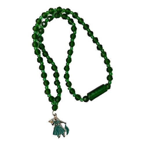 Guia Carro Oxóssi Patuá Proteção Cristal 8 Mm 26 Cm Verde