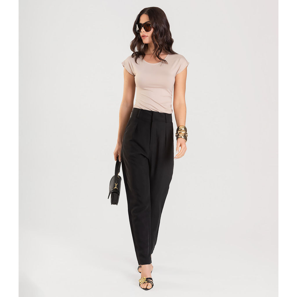 Blusa Feminina Com Franzido Dianna Chocolate em Oferta na Shopee