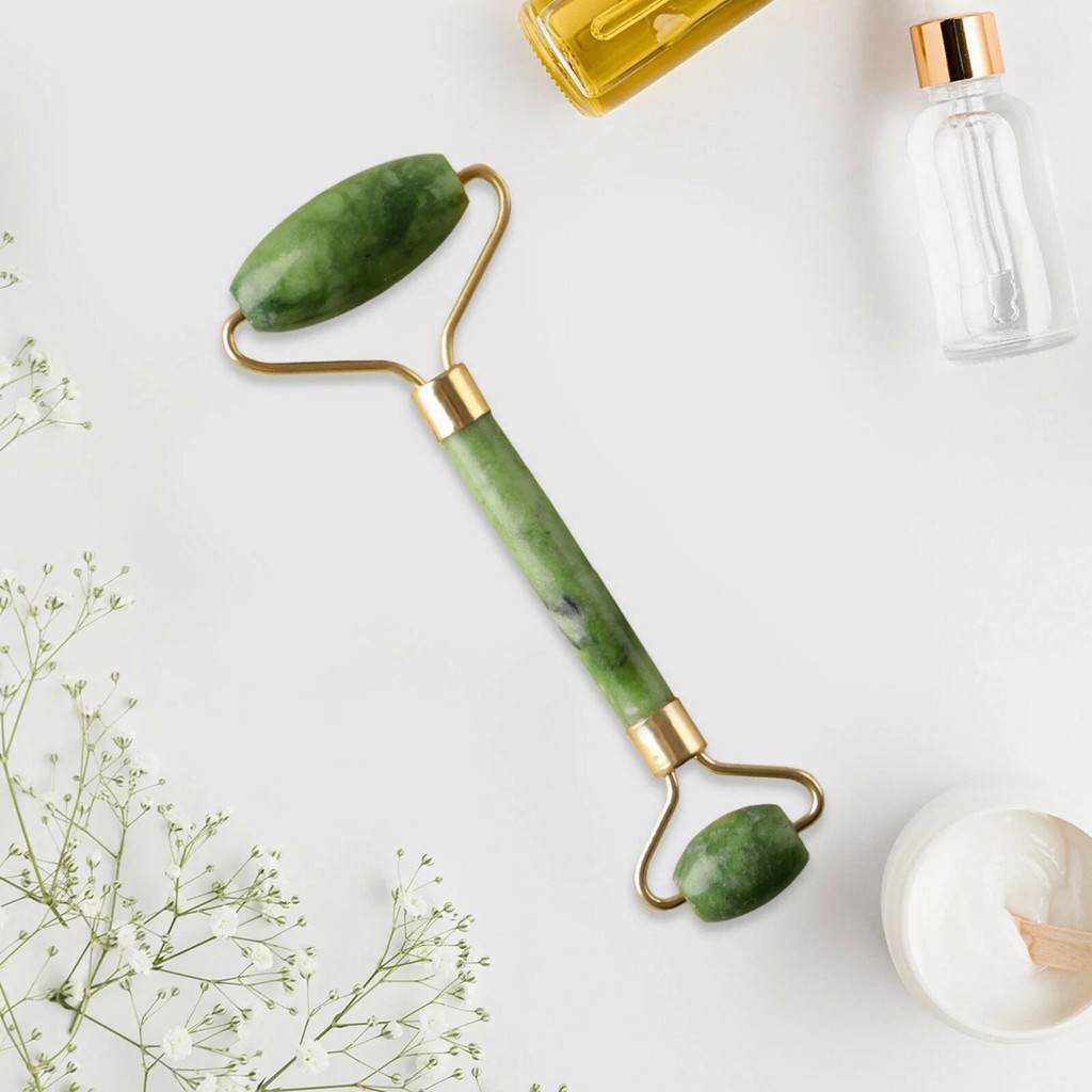Rolo Massageador Facial de Jade Beauty Roller em Pedra Skin Care