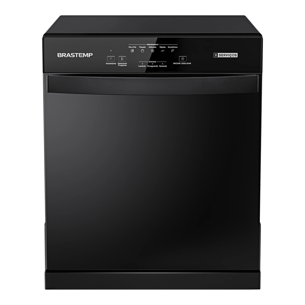 Imagem Lava Louças Brastemp 8 Serviços Preta - BLF08AE
