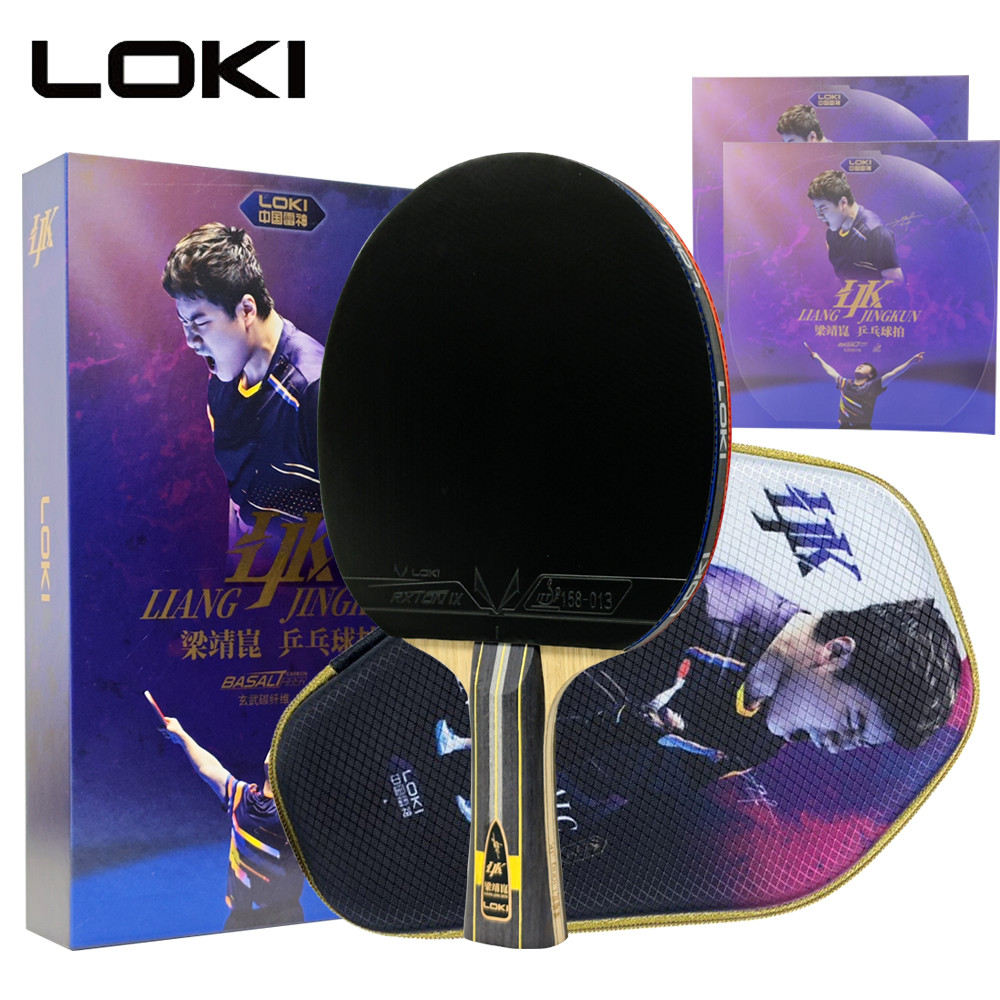 Raquete De Tênis De Mesa LOKI LJK Original 5 Madeira + 2 Carbono Profissional Liang Jingkun Ping Pong Paddle Bat Recomen