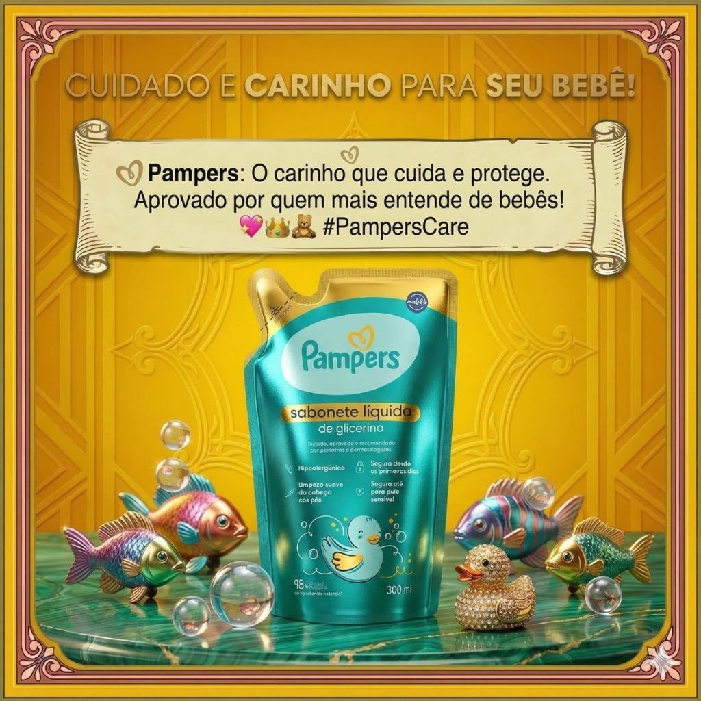 Sabonete Líquido Pampers Glicerina Refil Fórmula Suave