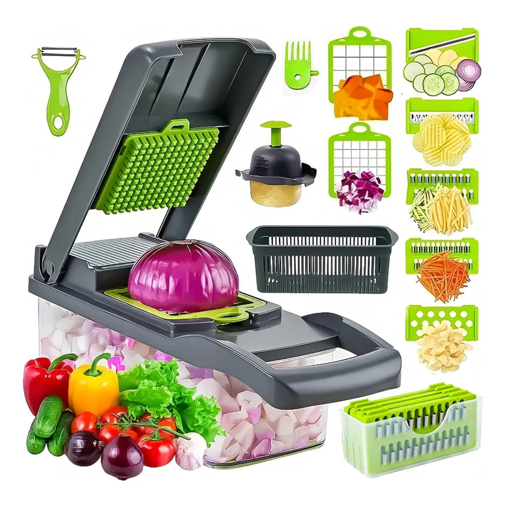 Cortador de Legumes 16 em 1 Turbo Fatiador Ralador em Oferta na Shopee