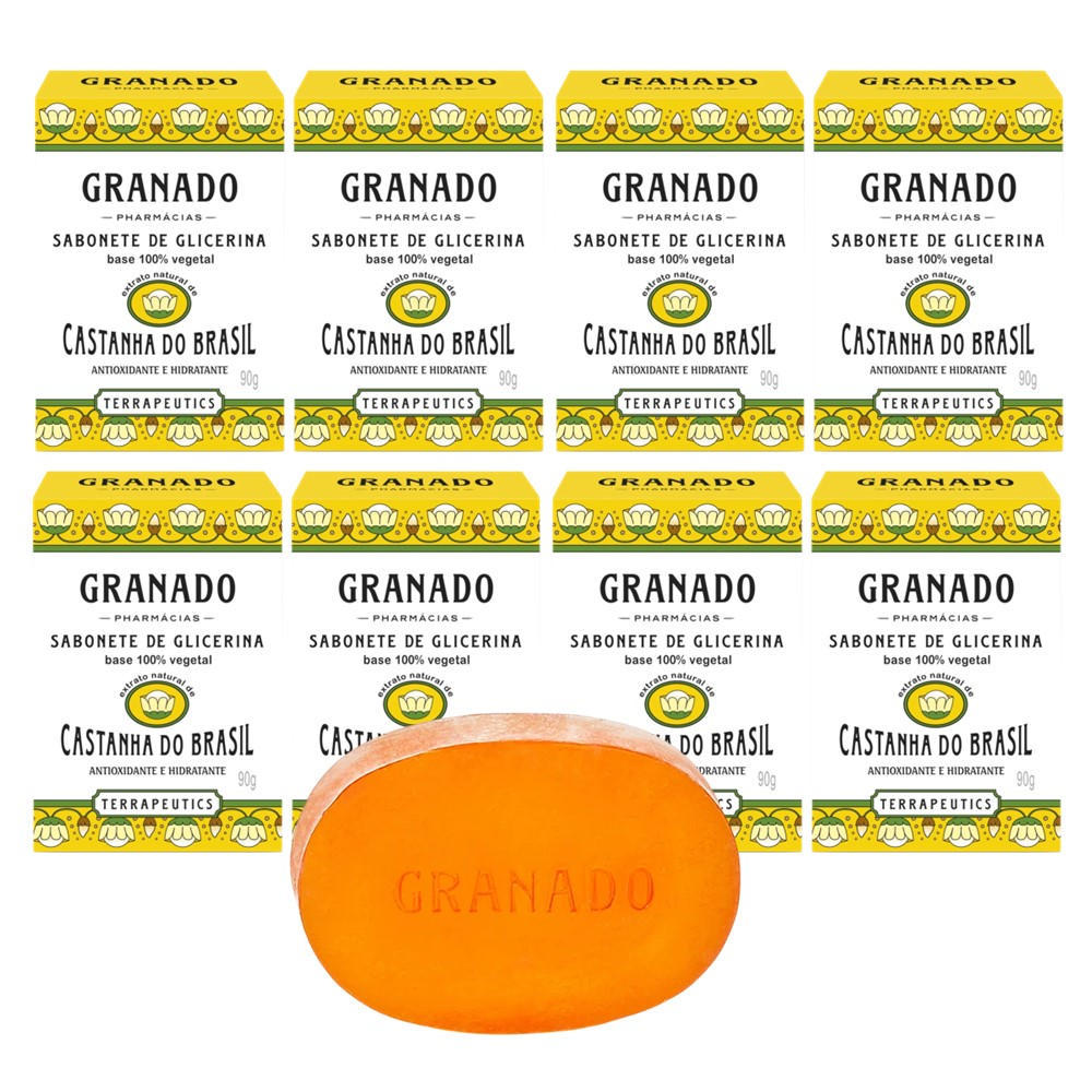 Kit 8 Sabonete Phebo Granado Castanha do Brasil Glicerina Vegetal Natural em Barra 90g