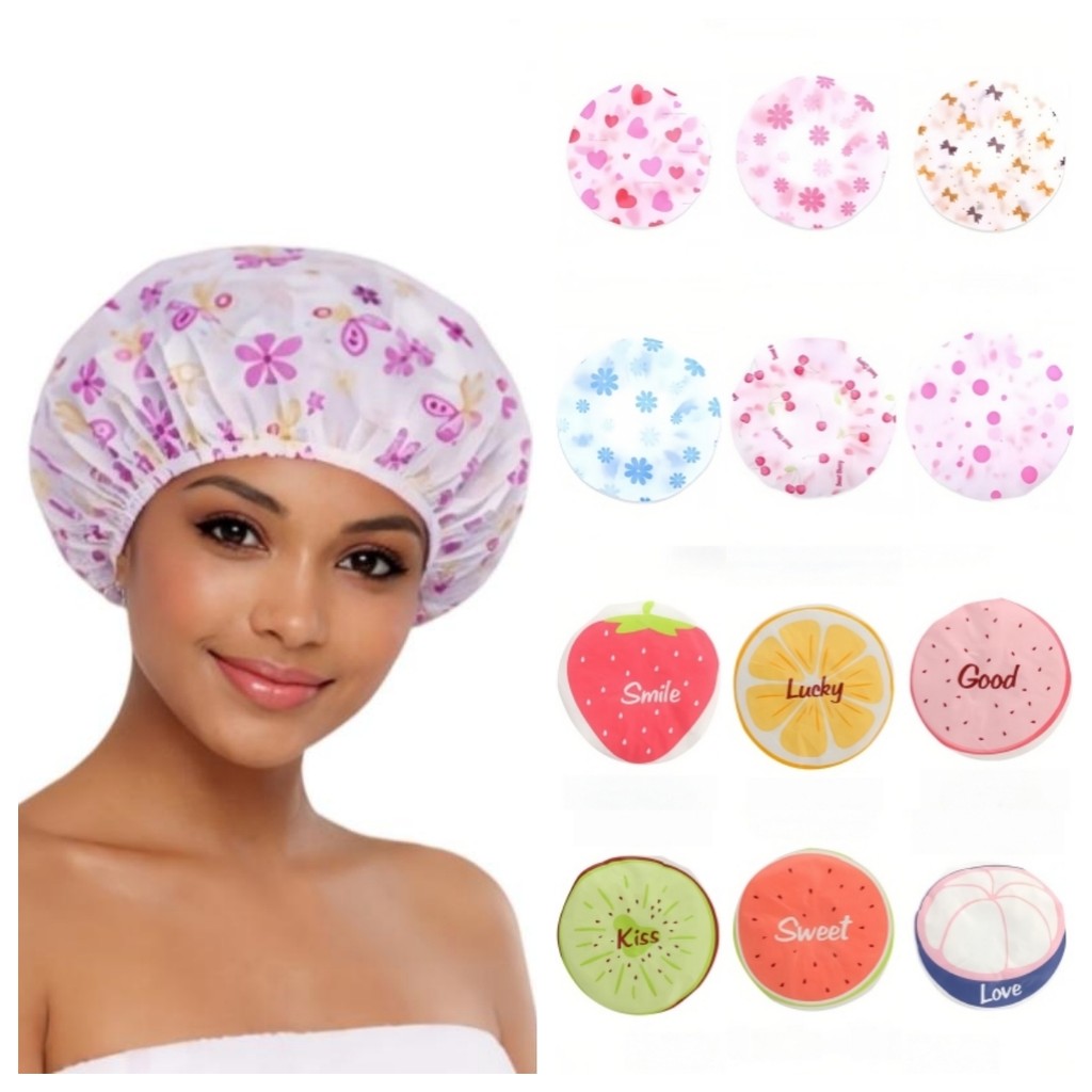 Kit 12 Toucas Para Banho Com Elástico Impermeável Tintura Hidratação Várias Estampas-YM2