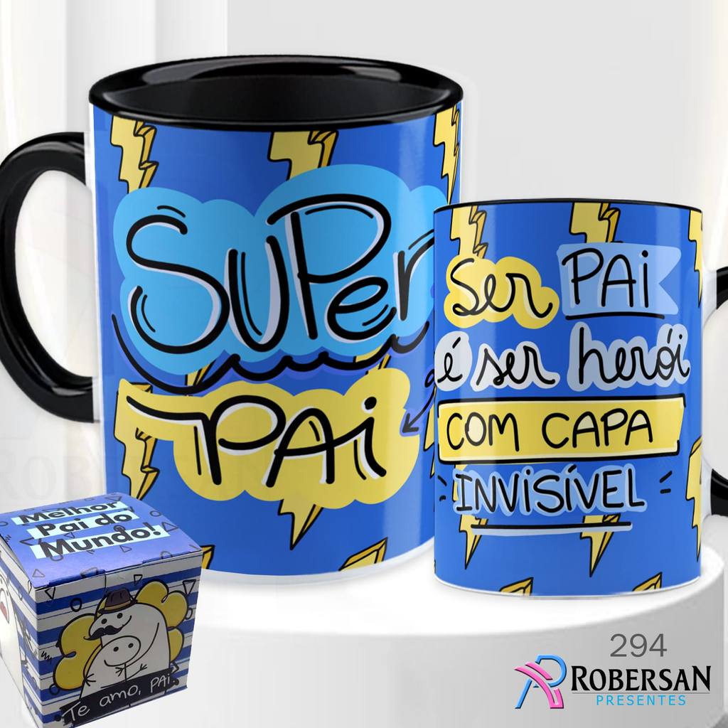 Caneca Dia dos Pais Criativa 325ml Presente para Pai Personalizada Porcelana 294