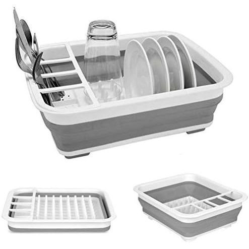 Escorredor de Louça Dobrável Portátil, Organizador de Utensílios de Cozinha para Armazenamento em Cozinhas, Trailers e C