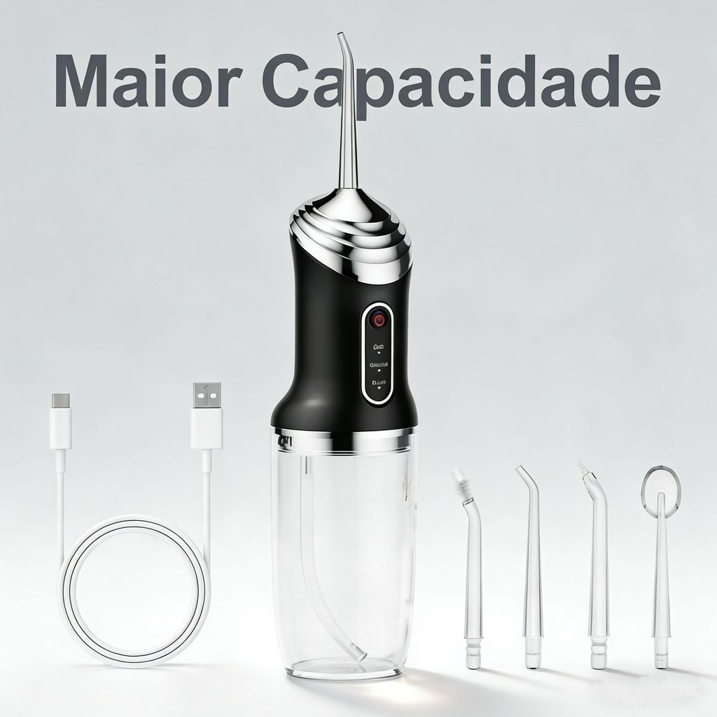Irrigador Oral Limpeza Bucal Jato de Água Water Flosser Recarregável Portátil em Oferta na Shopee