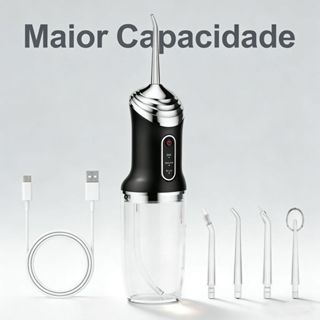 Irrigador Oral Limpeza Bucal Jato de Água Water Flosser Recarregável Portátil em Oferta na Shopee