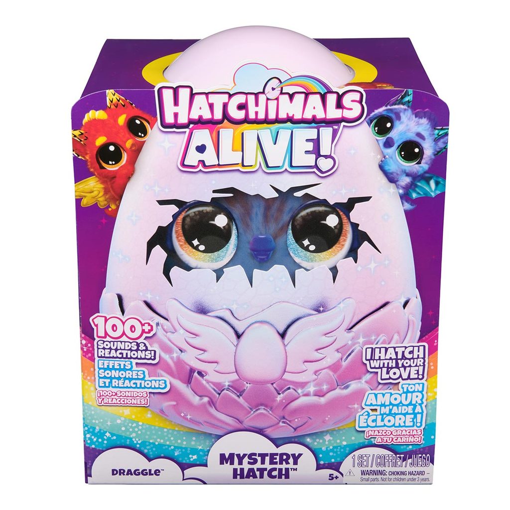 Hatchimals Alive! Mystery Hatch Pelúcia Ovo Dragão Interativo Surpresa 25cm