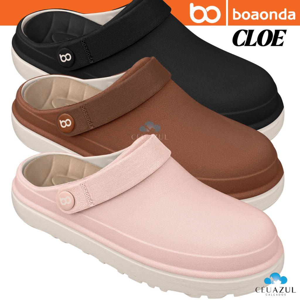 Chinelo Clog Boaonda Cloe Feminino Fechado Leve Anatômico Ortopédico Original em Oferta na Shopee