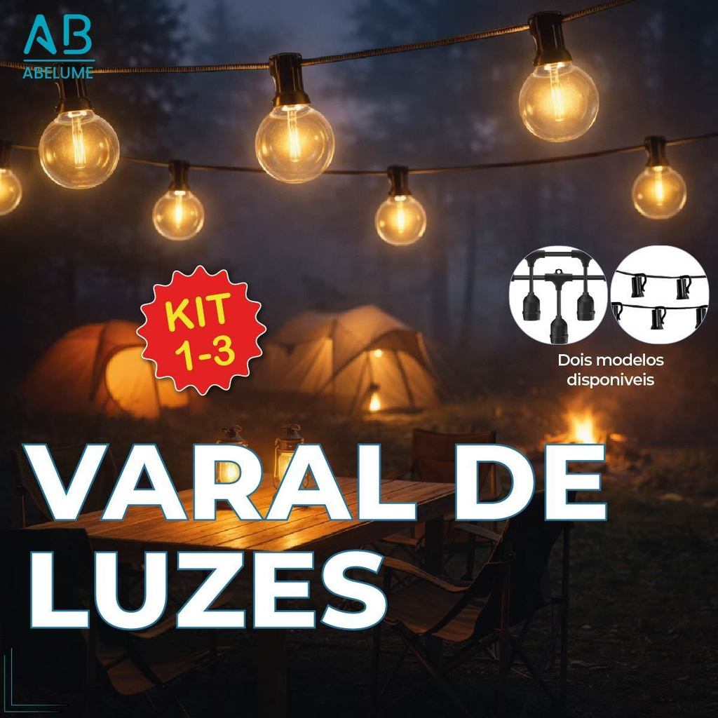 Varal de Luzes 5 Metros Cordão IP20 A Prova dágua Sem Lâmpada Bocal E27 em Oferta na Shopee